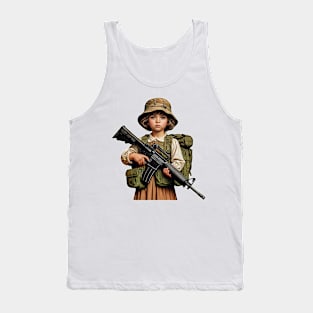 The Little Girl and a Toy Gun Tank Top